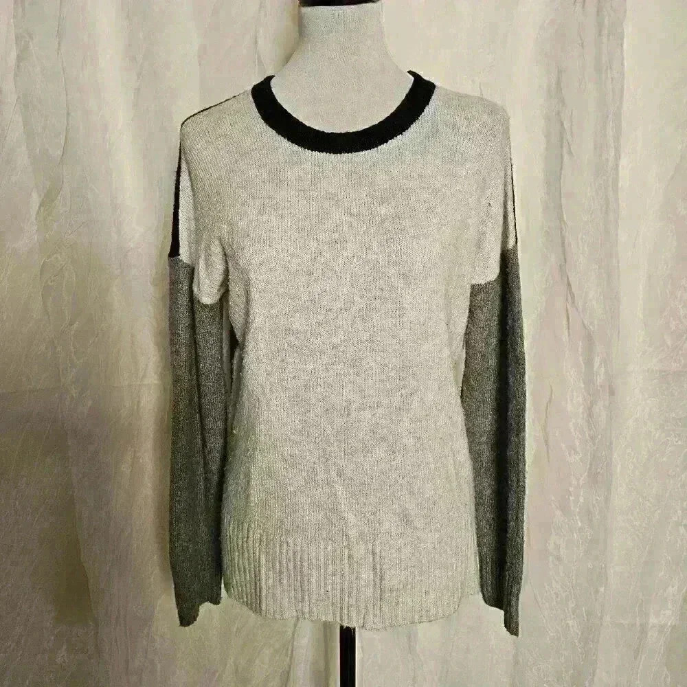 Black and White Long Sleeve Oversized Sweater